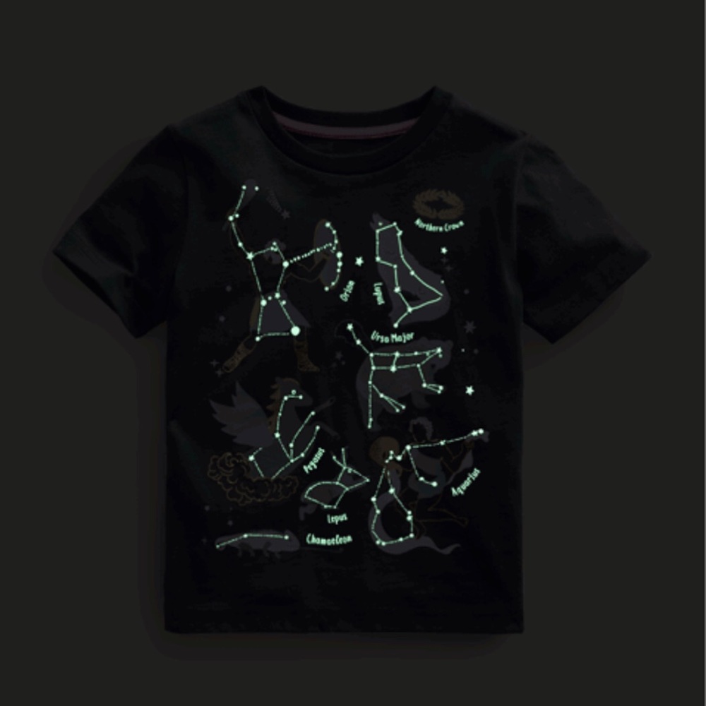 HTF NWT Mini Boden Glow-in-the-dark Astrology Printed T-shirt